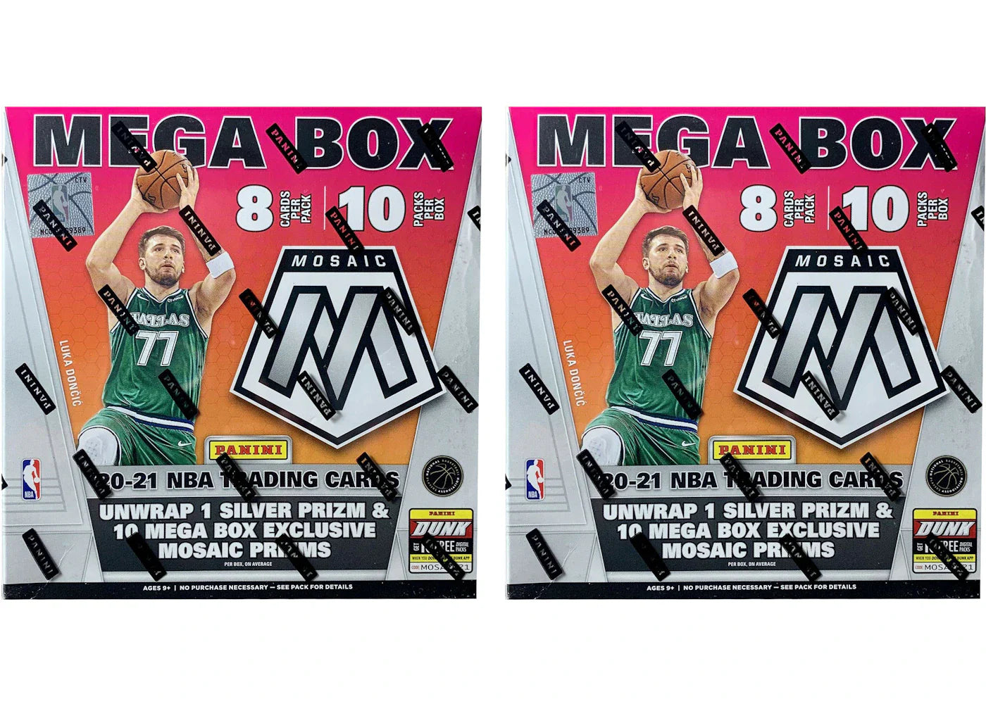 2020-21 Panini Mosaic Basketball Walmart Mega Box (Reactive Blue Prizms) 2x Lot