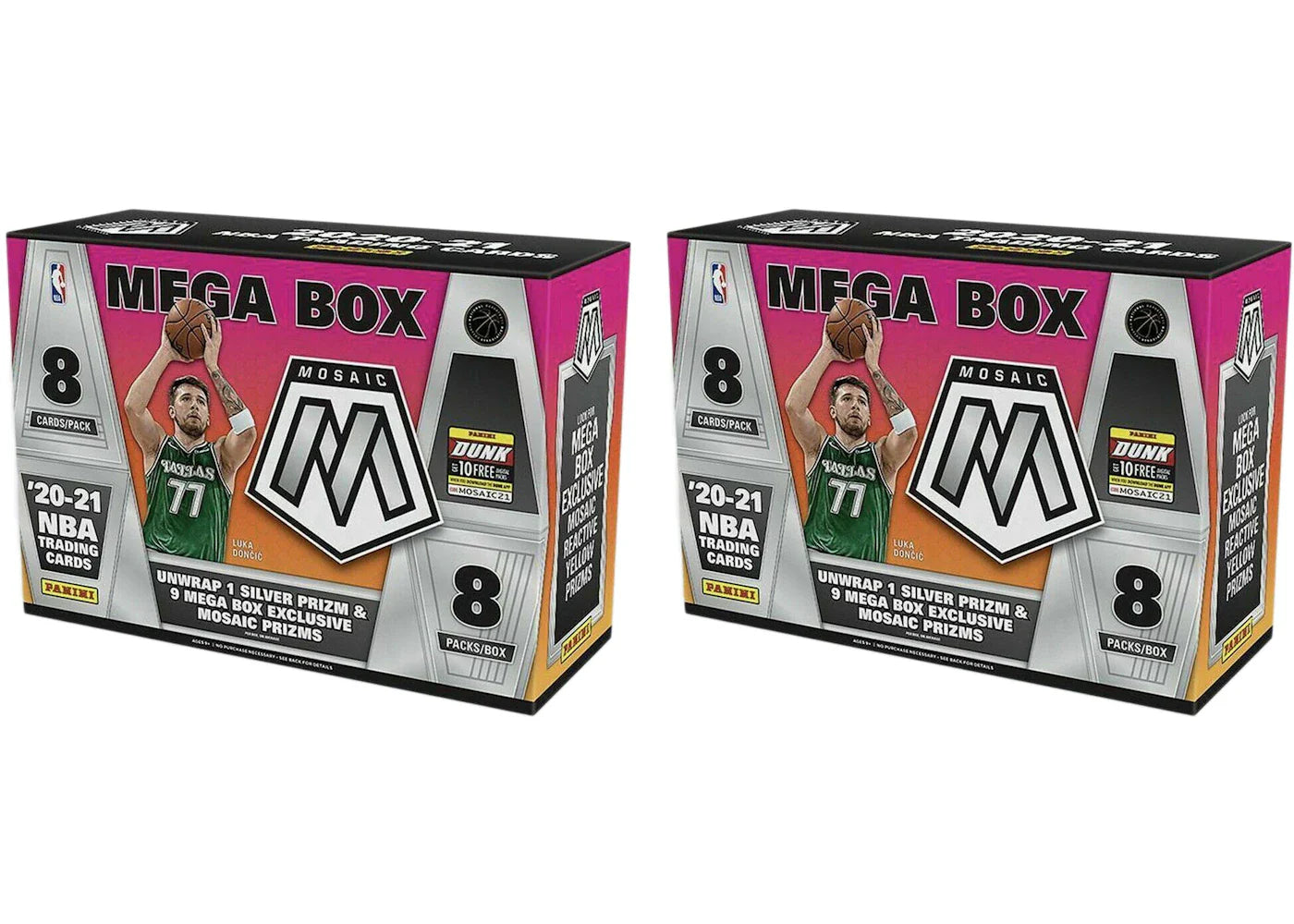 2020-21 Panini Mosaic Basketball Target Mega Box (Reactive Yellow Prizms) (8 Packs) 2x Lot