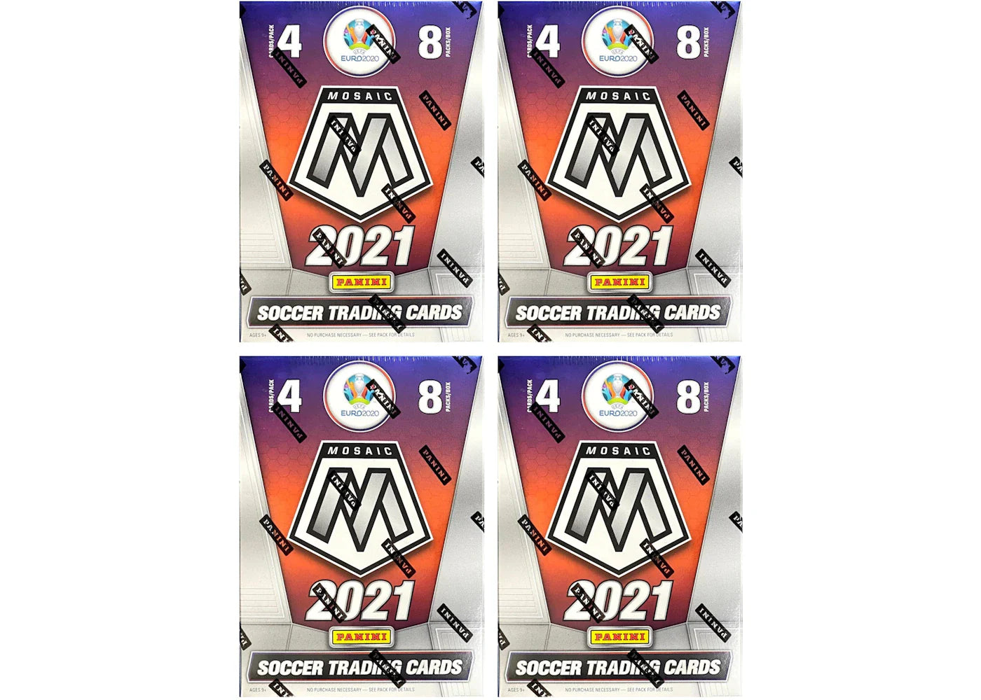 2020-21 Panini Mosaic UEFA Euro Soccer Blaster Box 4x Lot