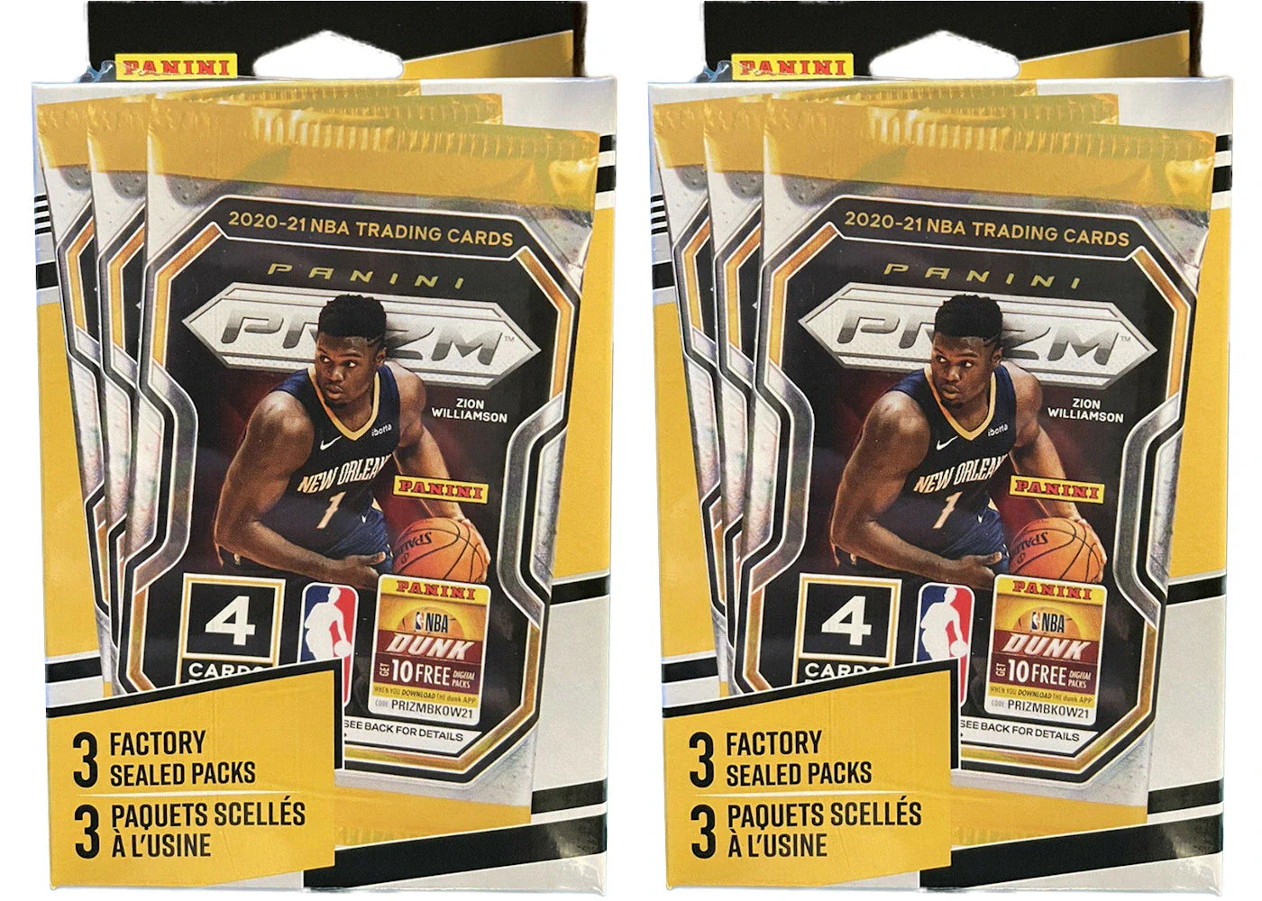 2020-21 Panini Prizm Basketball 3 Pack Hanger Box 2x Lot