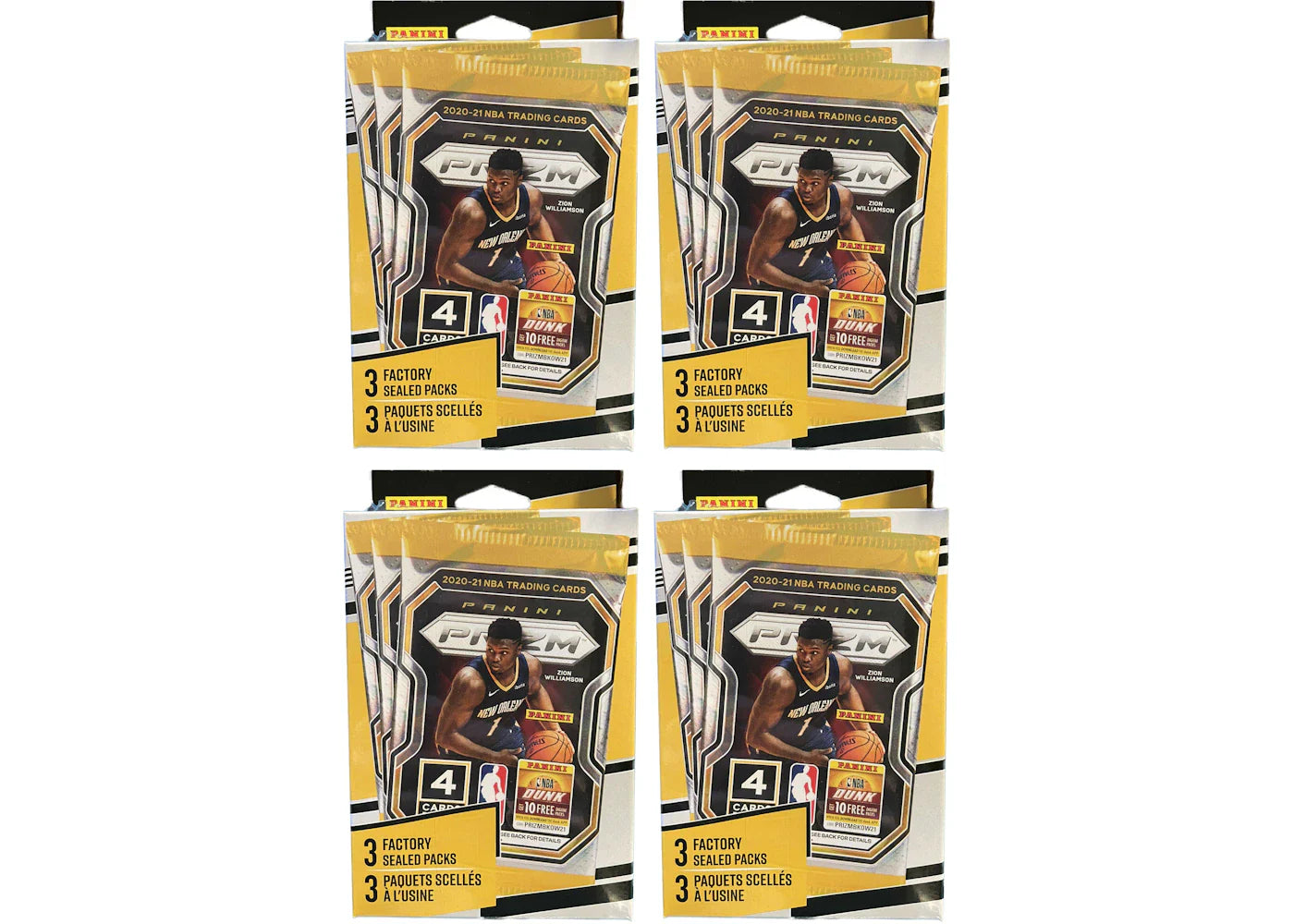 2020-21 Panini Prizm Basketball 3 Pack Hanger Box 4x Lot