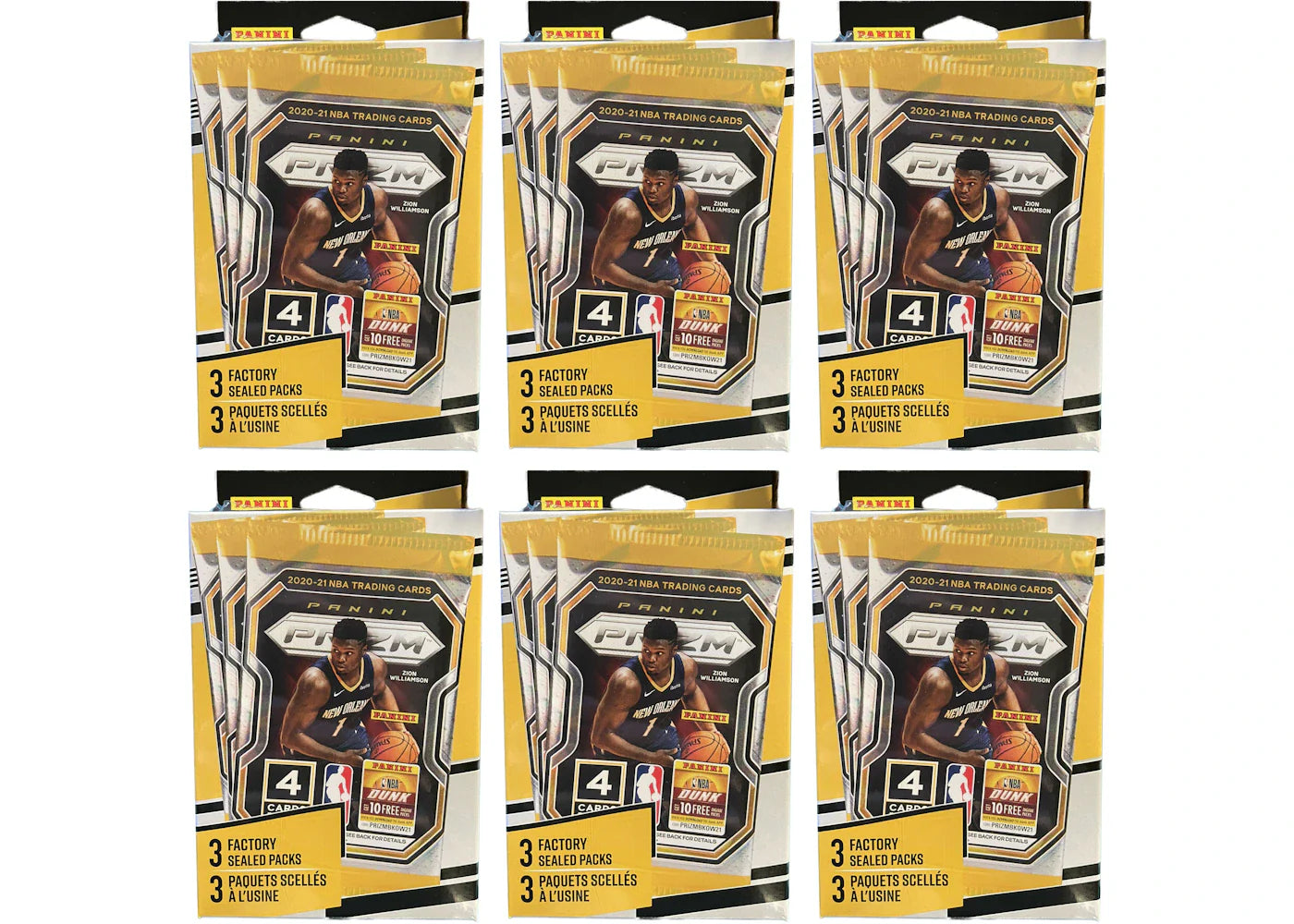 2020-21 Panini Prizm Basketball 3 Pack Hanger Box 6x Lot