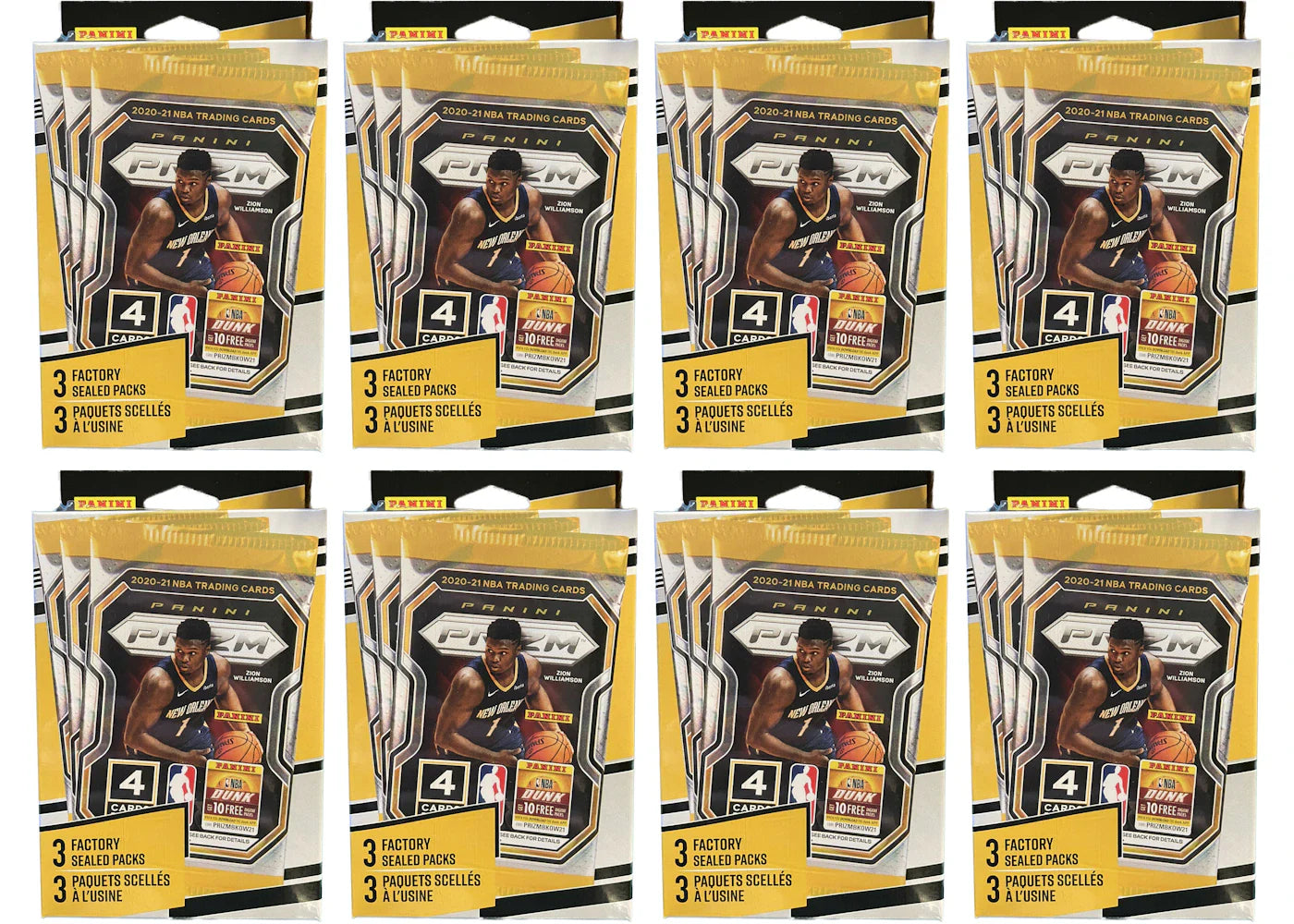 2020-21 Panini Prizm Basketball 3 Pack Hanger Box 8x Lot