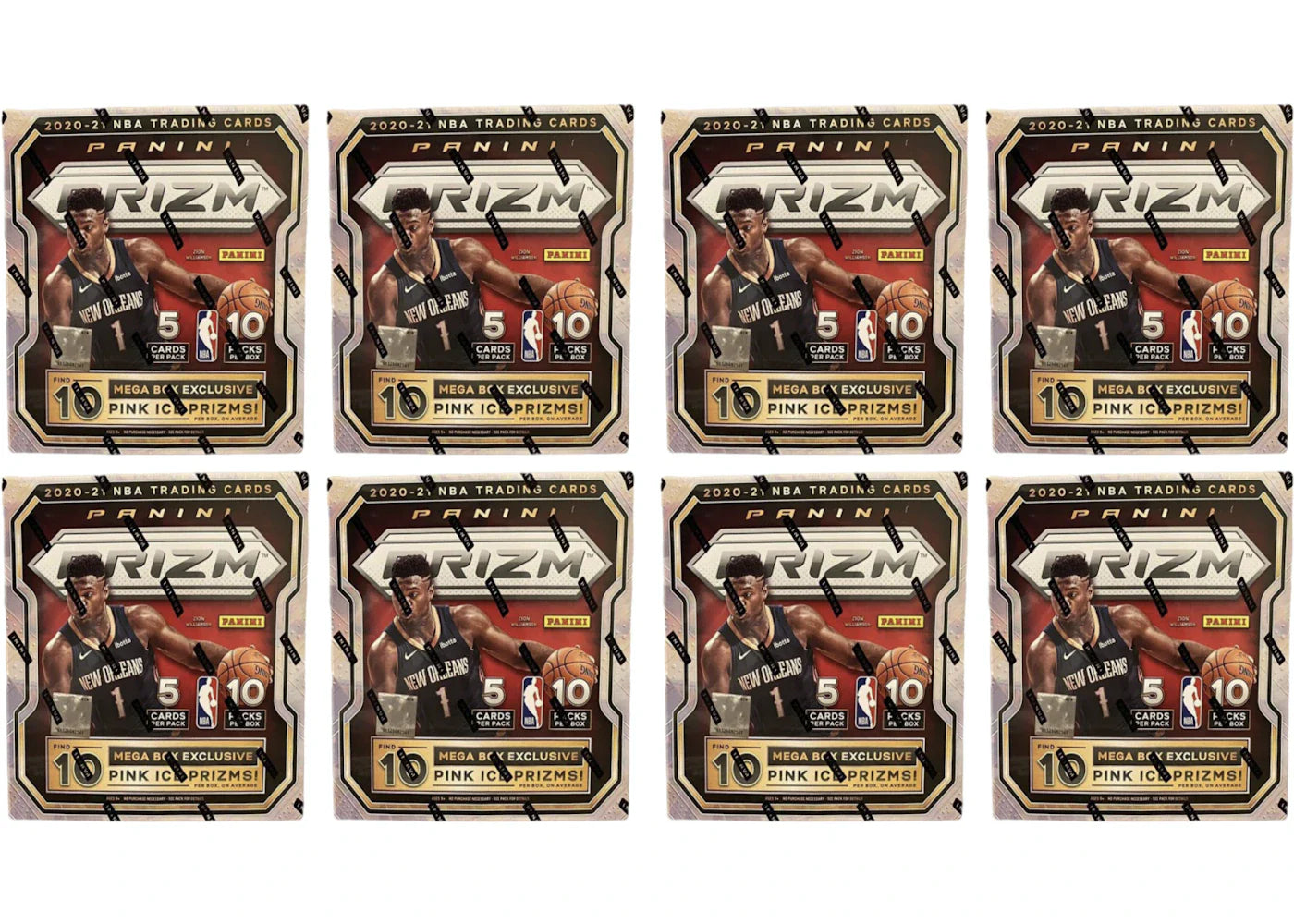 2020-21 Panini Prizm Basketball Mega Box (Pink Ice Prizms) 8x Lot