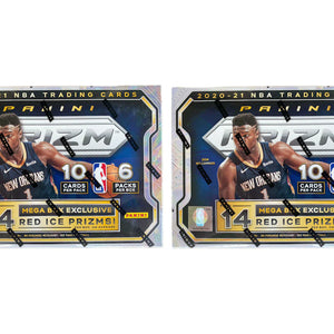 2020-21 Panini Prizm Basketball Mega Box (Red Ice Prizms) 2x Lot (Red or Blue Box)