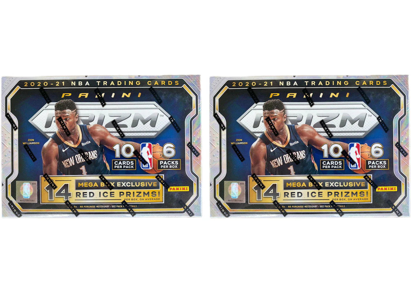 2020-21 Panini Prizm Basketball Mega Box (Red Ice Prizms) 2x Lot (Red or Blue Box)