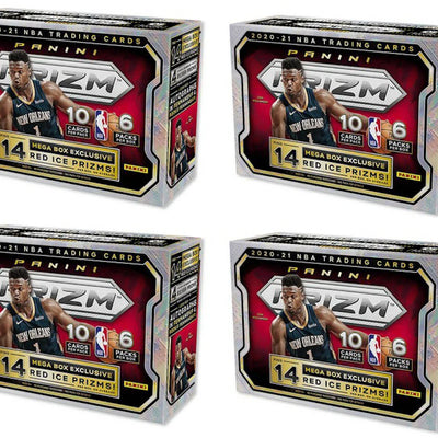 2020-21 Panini Prizm Basketball Mega Box (Red Ice Prizms) 4x Lot (Red or Blue Box)