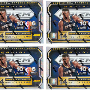 2020-21 Panini Prizm Basketball Mega Box (Red Ice Prizms) 4x Lot (Red or Blue Box)