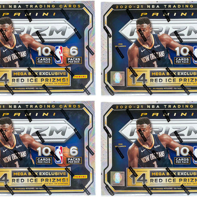 2020-21 Panini Prizm Basketball Mega Box (Red Ice Prizms) 4x Lot (Red or Blue Box)