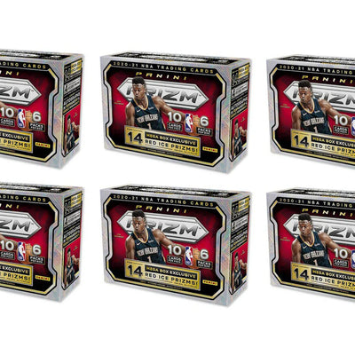 2020-21 Panini Prizm Basketball Mega Box (Red Ice Prizms) 6x Lot (Red or Blue Box)