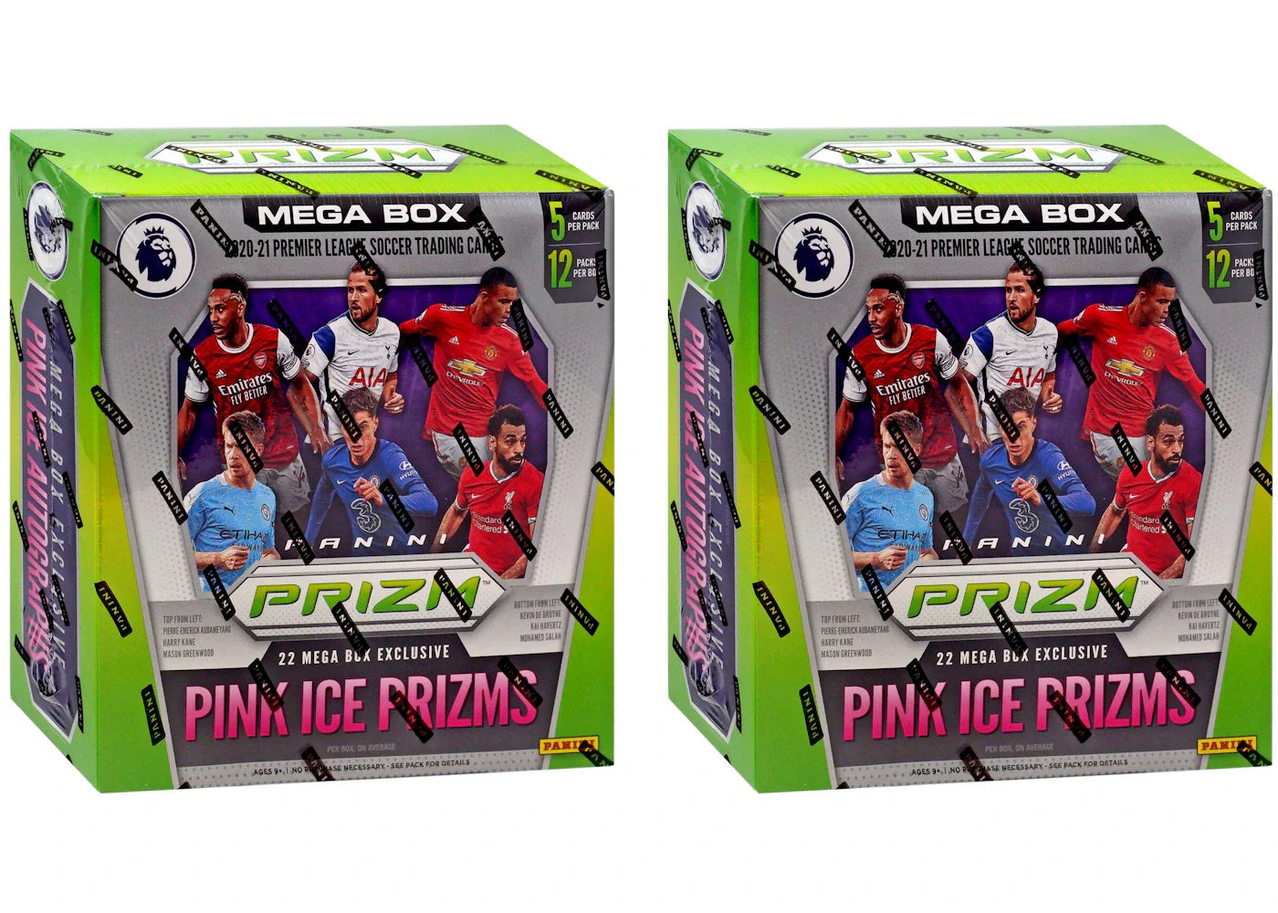 2020-21 Panini Prizm Premier League Soccer Mega Box (Pink Ice Prizms) 2x Lot