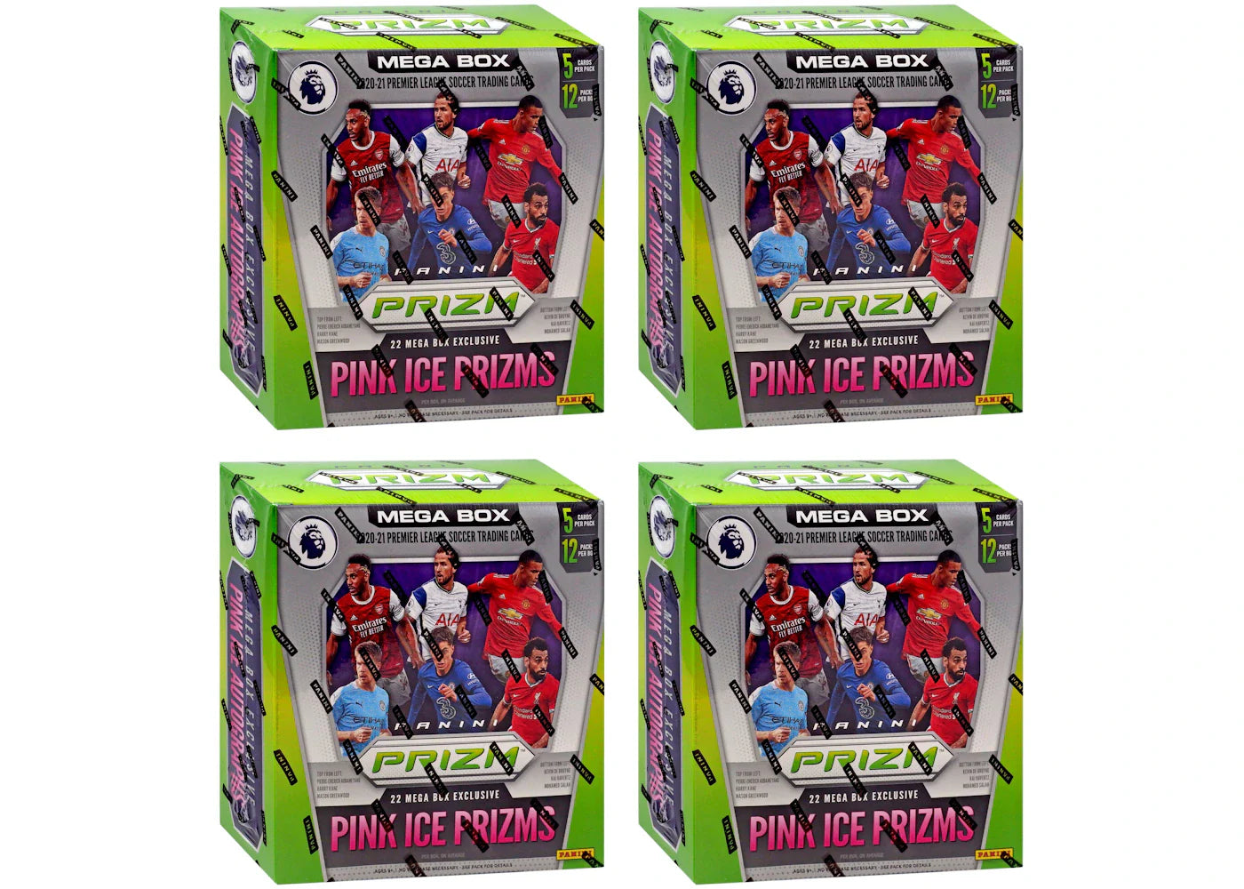 2020-21 Panini Prizm Premier League Soccer Mega Box (Pink Ice Prizms) 4x Lot