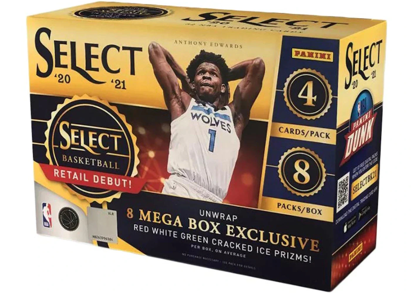 2020-21 Panini Select Basketball Mega Box (Red/White/Green Cracked Ice Prizms)