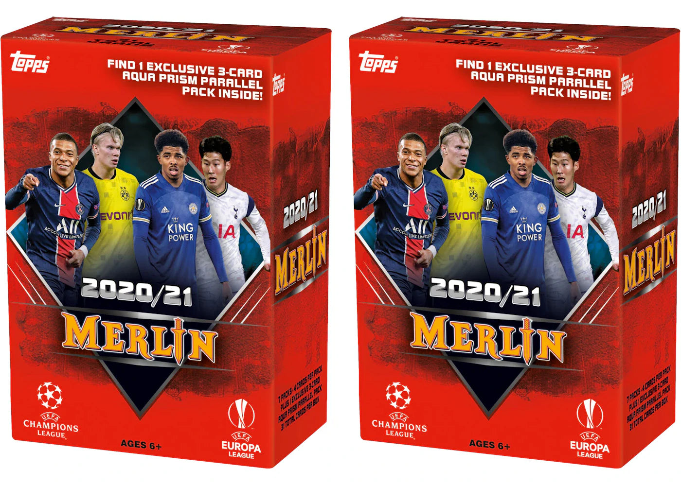 2020-21 Topps Merlin Collection Chrome UEFA Champions League Soccer Blaster Box 2x Lot