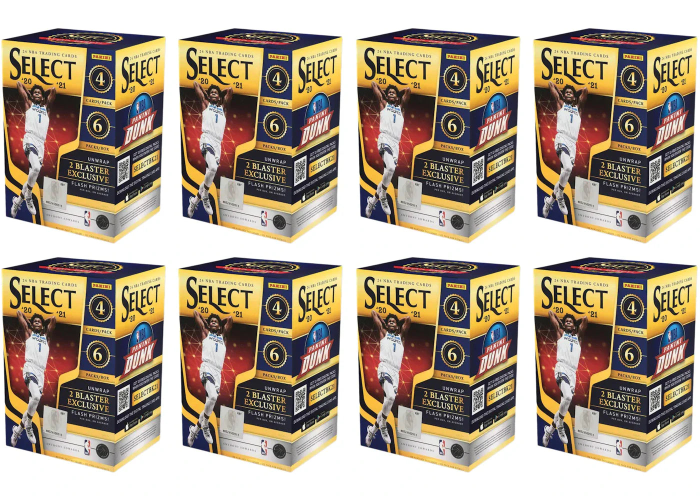 2020-21 Panini Select Basketball Blaster Box (Flash Prizms) 8x Lot