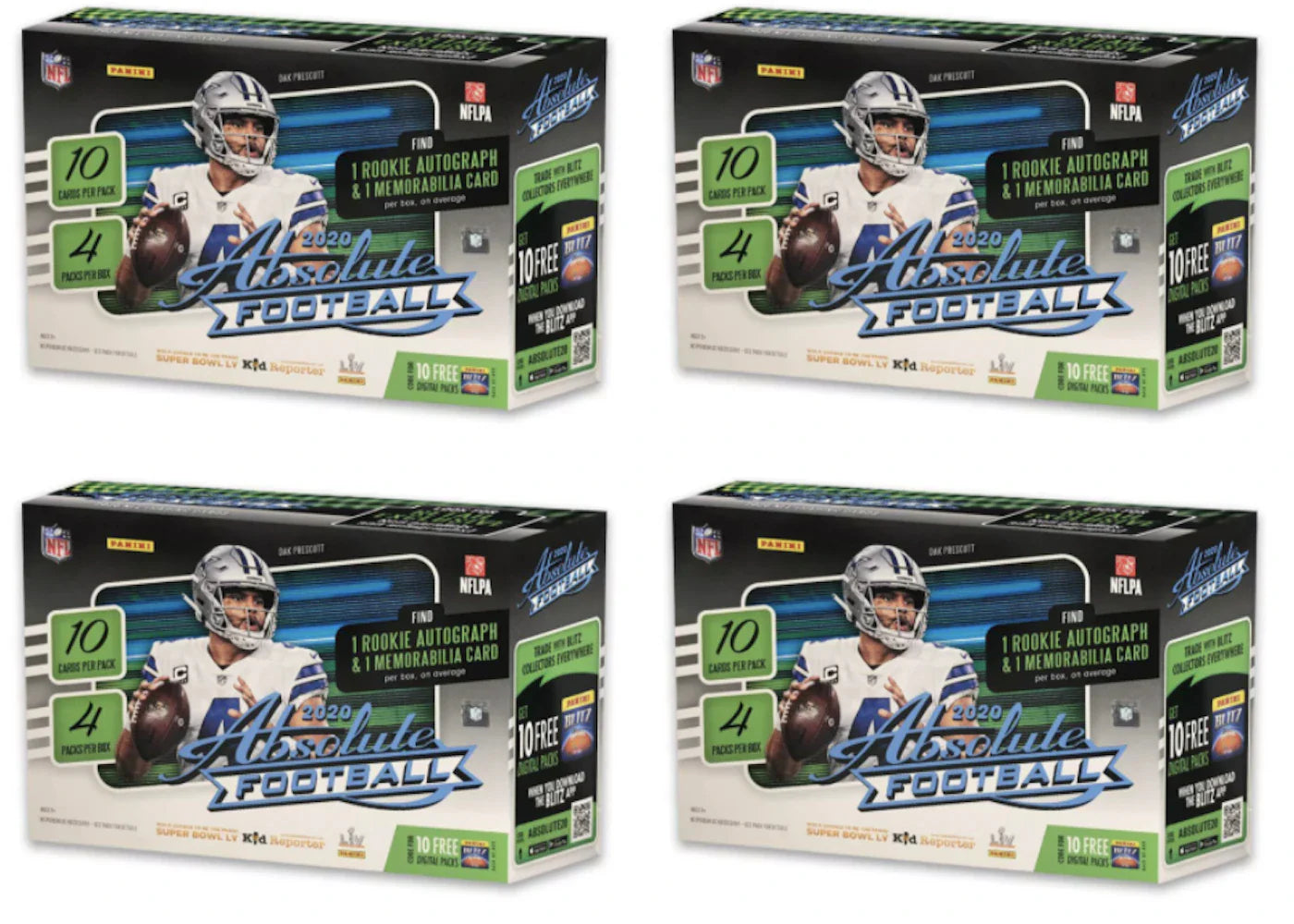 2020 Panini Absolute Football Mega Box 40 ct. 4x Lot