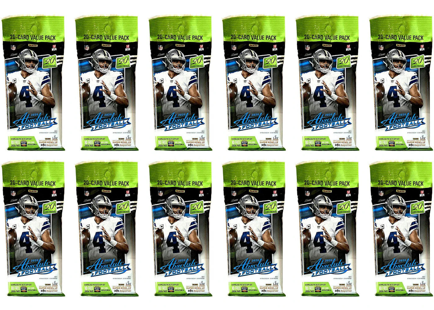 2020 Panini Absolute Football Fat Pack 12x Lot