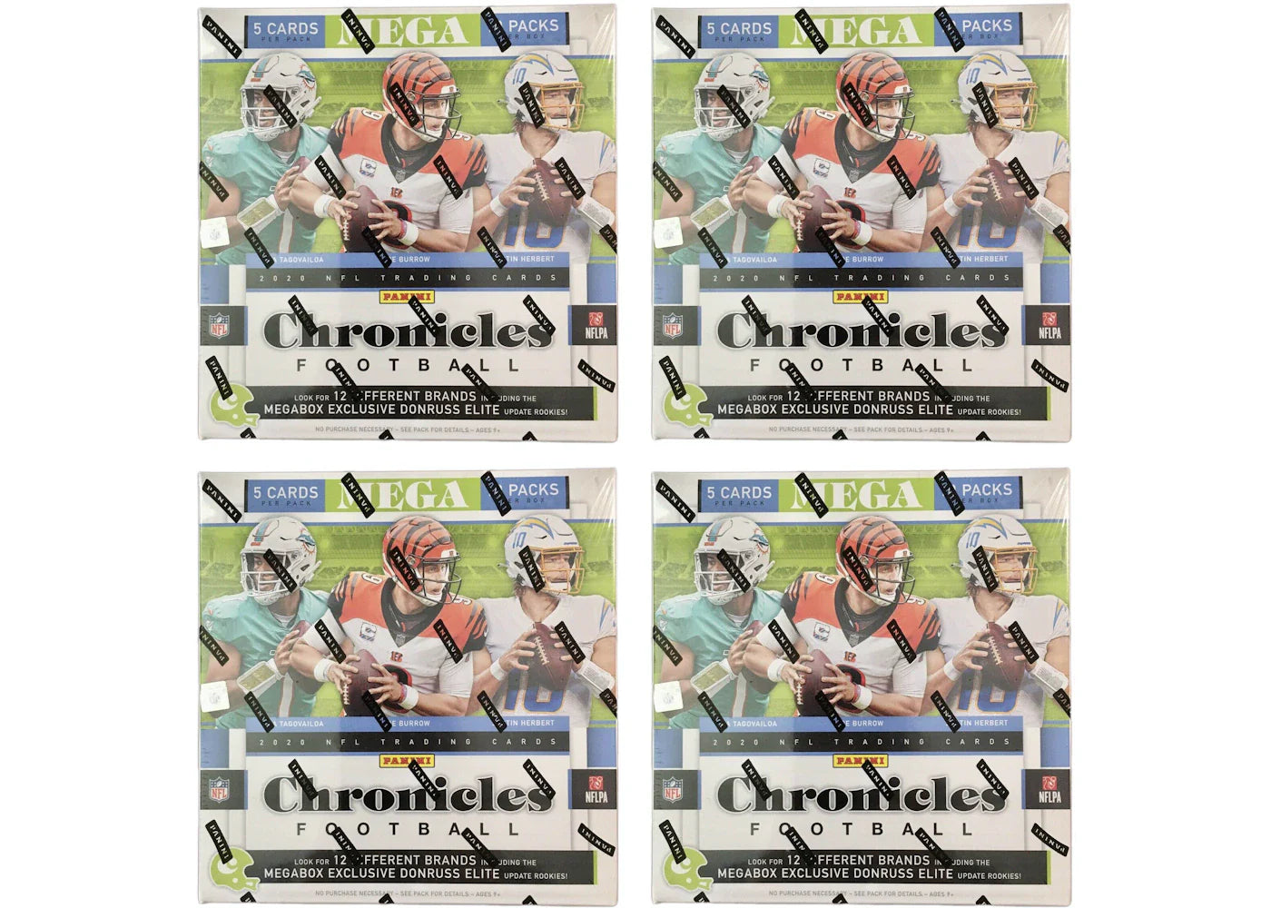 2020 Panini Chronicles Football Donruss Elite Mega Box 4x Lot