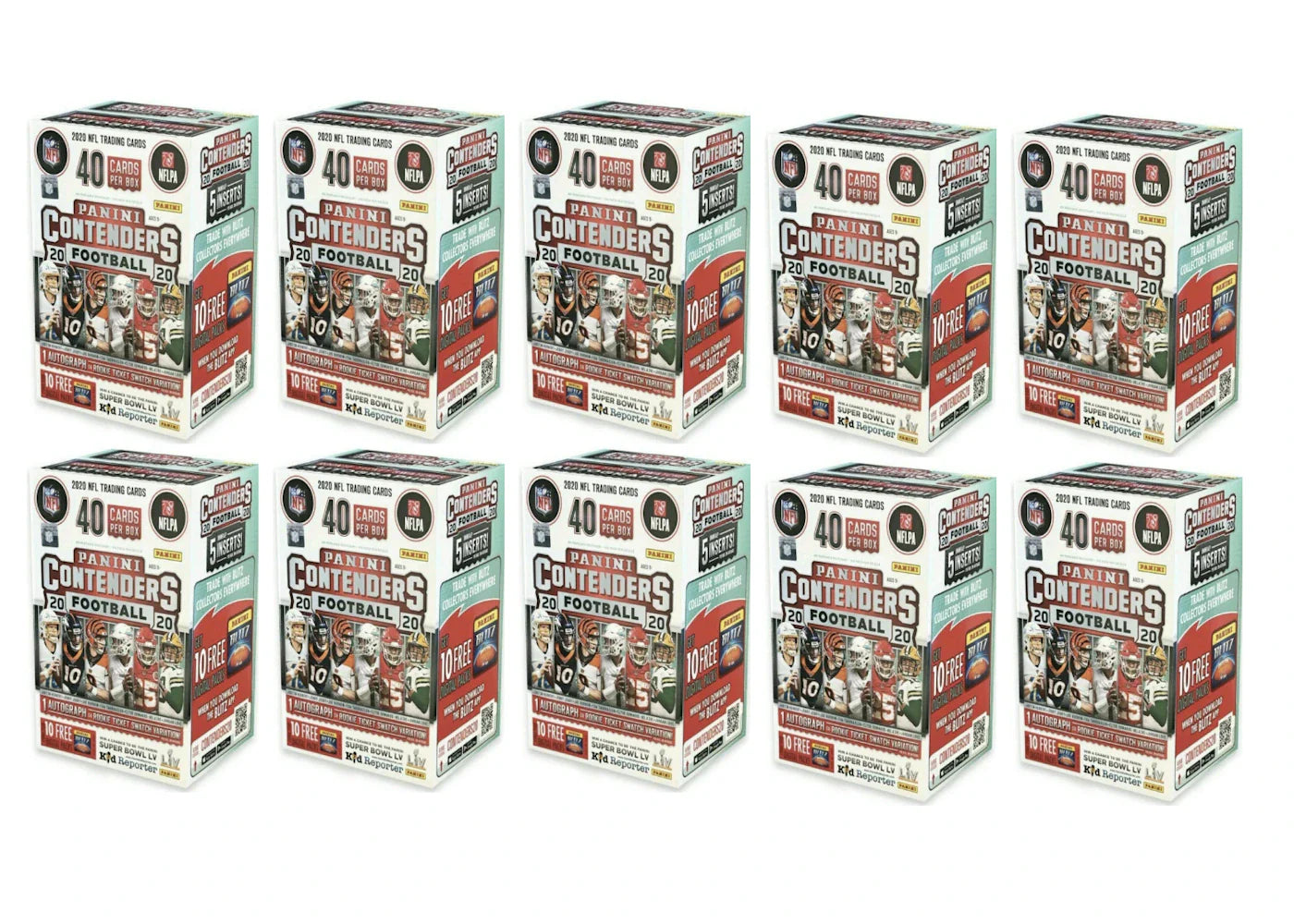 2020 Panini Contenders Football Blaster Box (5 Packs) 10x Lot