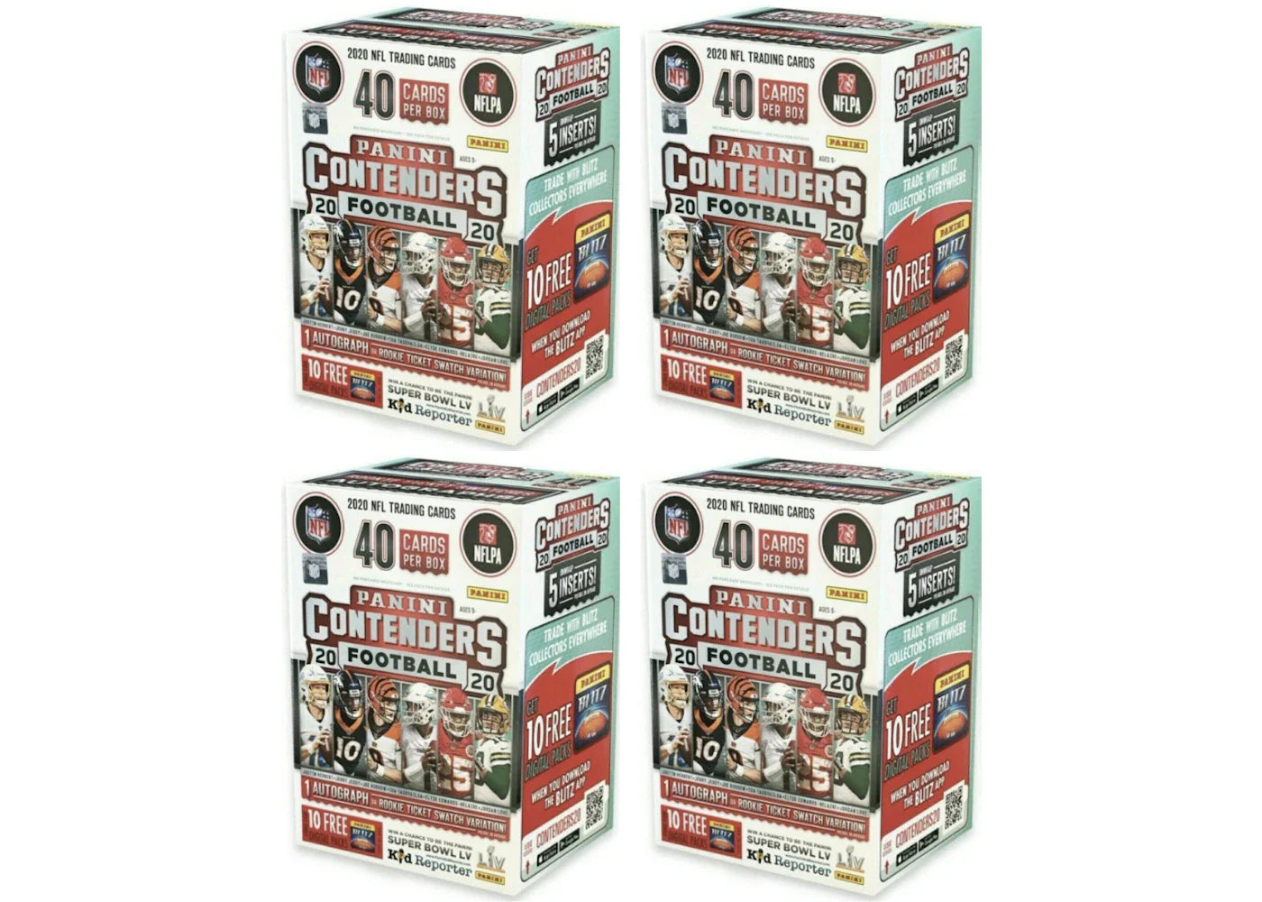 2020 Panini Contenders Football Blaster Box (5 Packs) 4x Lot