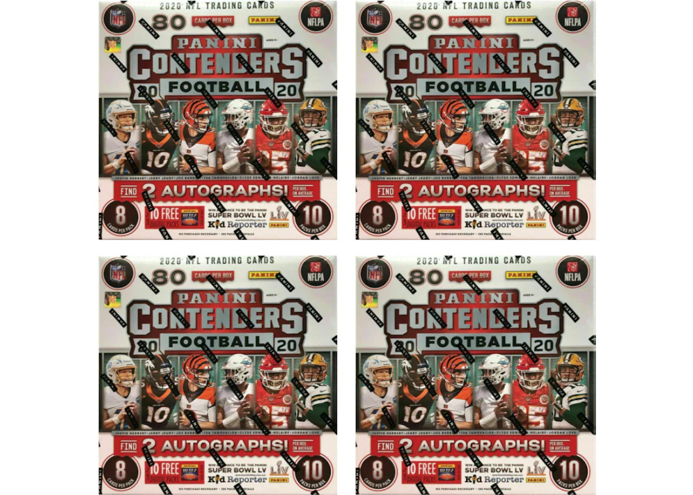 2020 Panini Contenders Football Fanatics Mega Box 80 ct. 4x Lot