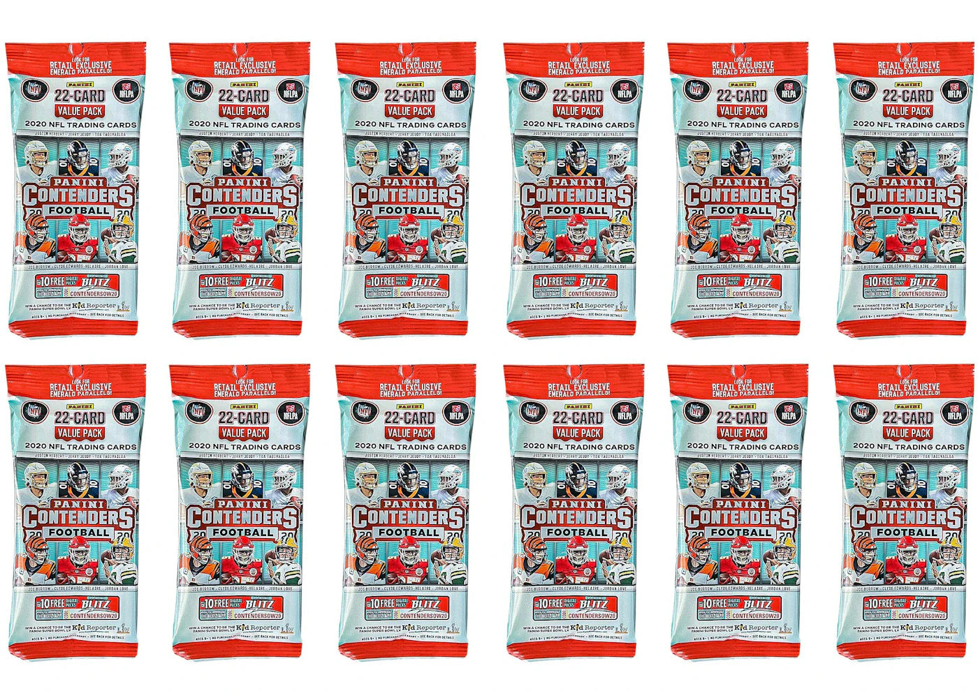 2020 Panini Contenders Football Fat Pack 12x Lot