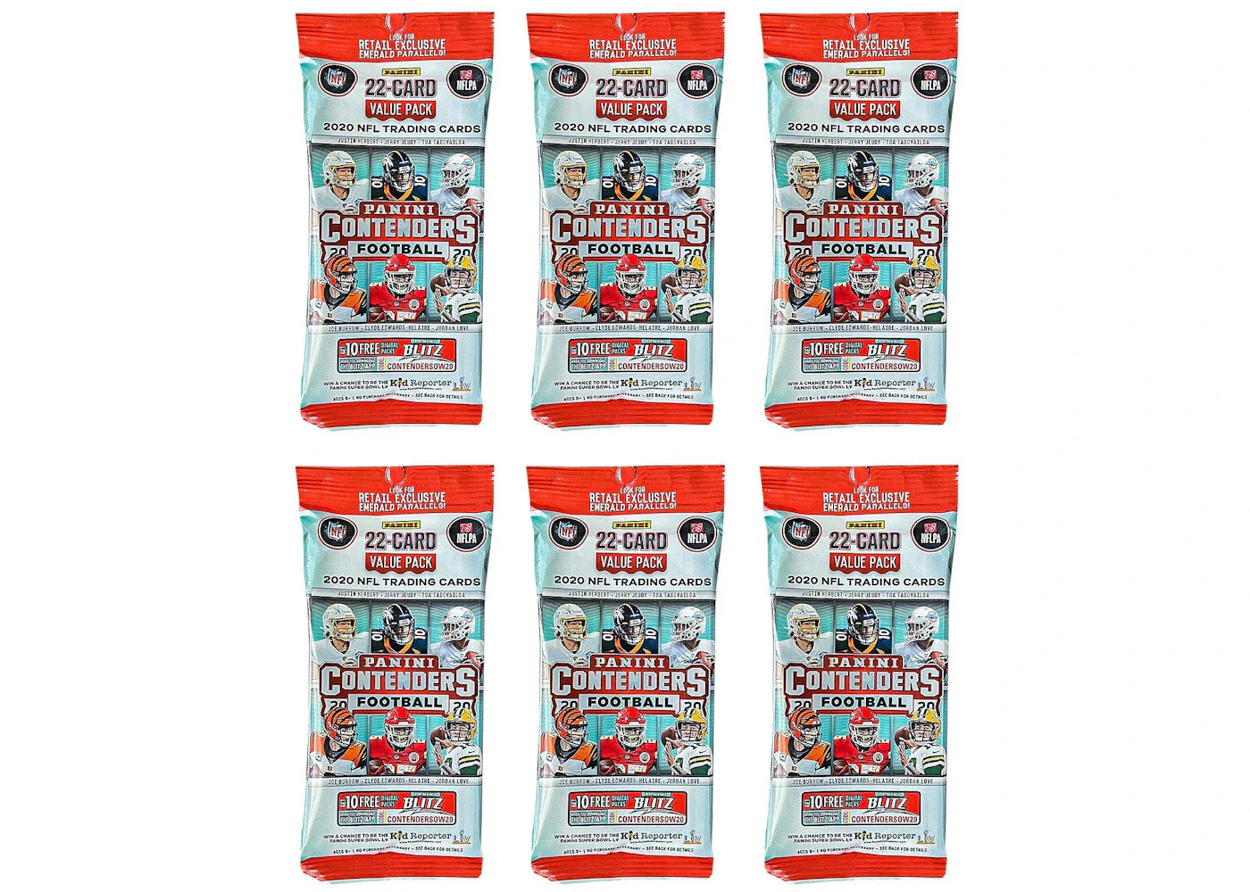 2020 Panini Contenders Football Fat Pack 6x Lot