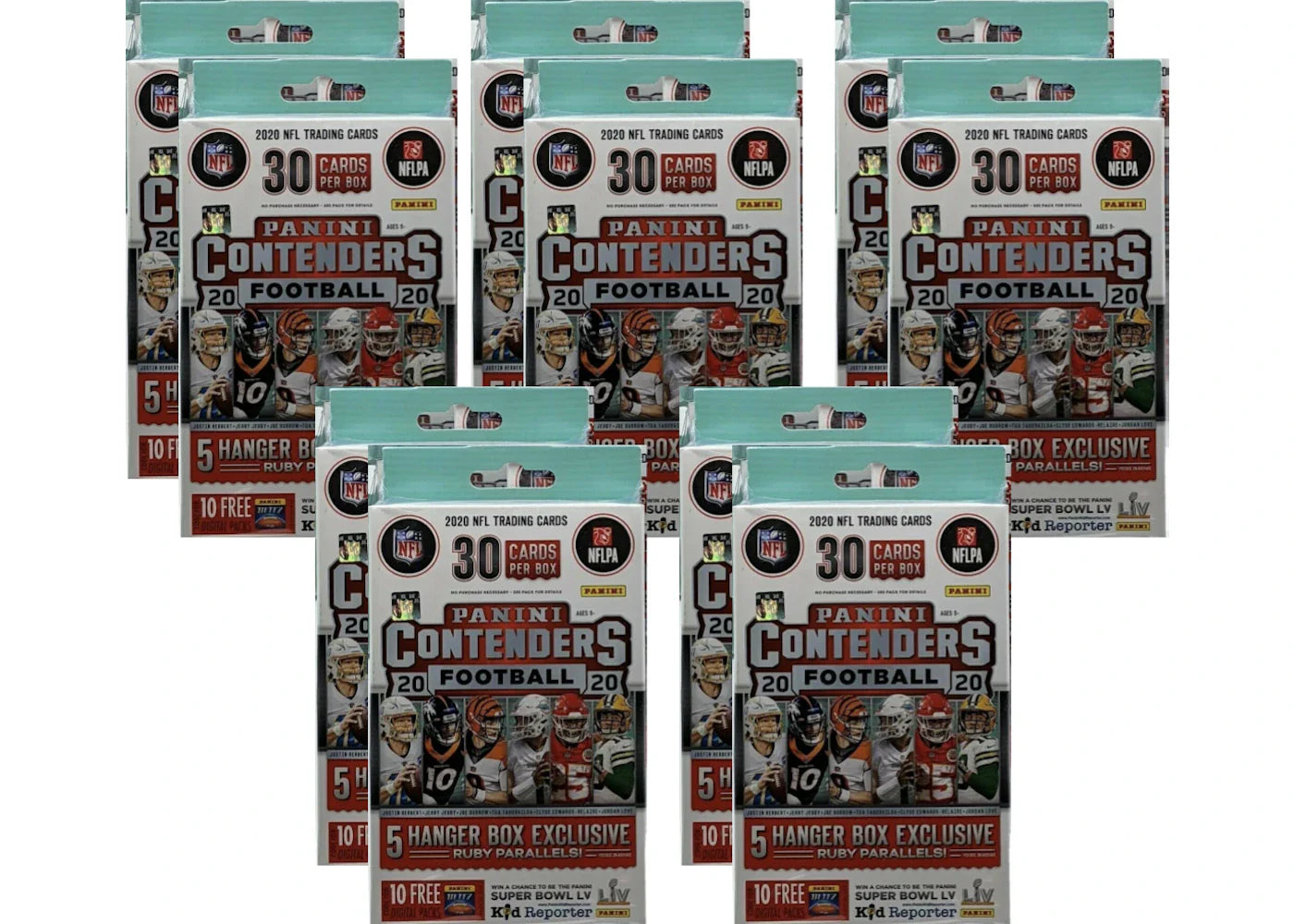 2020 Panini Contenders Football Hanger Box (30 cards) 10x Lot