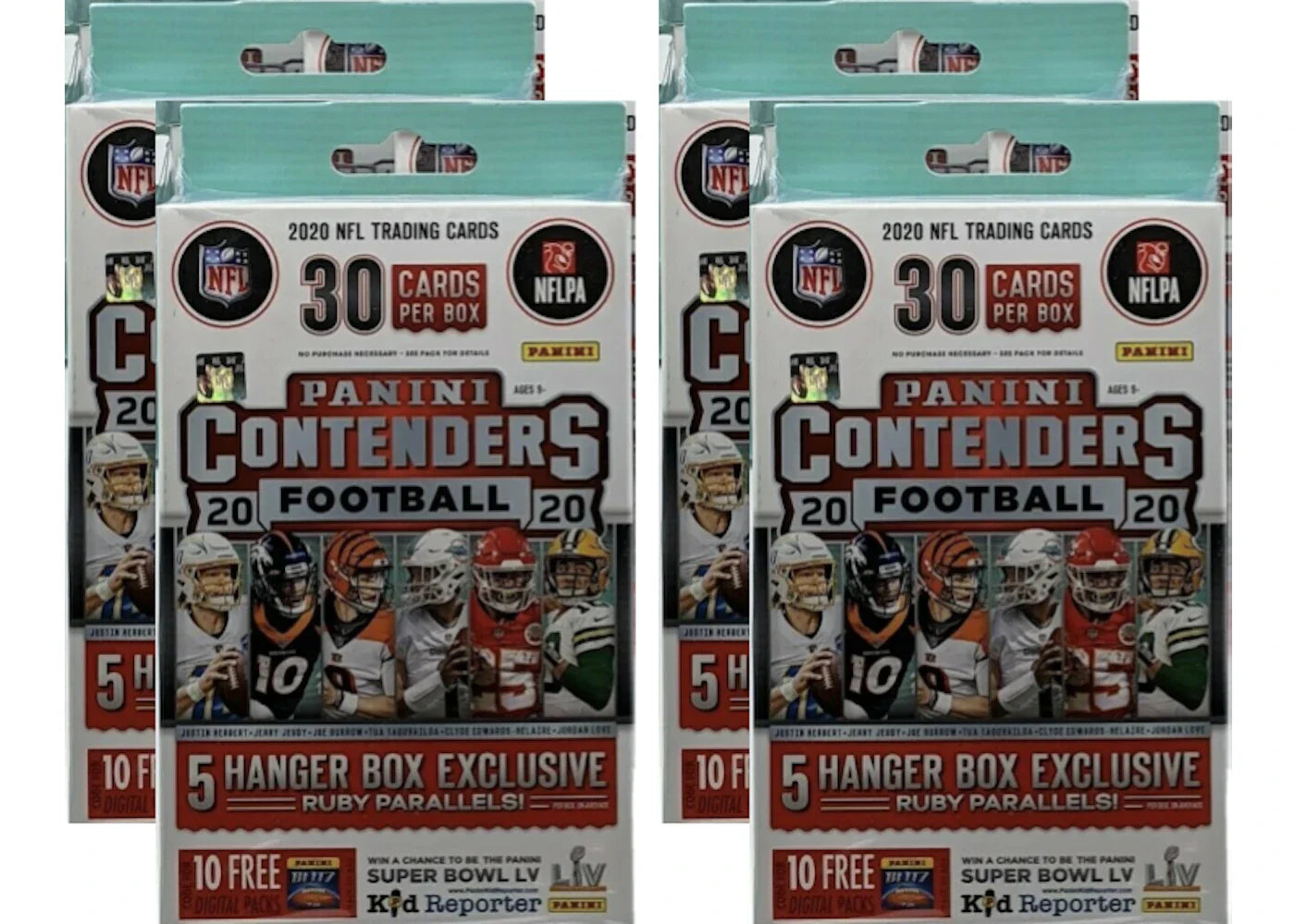 2020 Panini Contenders Football Hanger Box (30 cards) 4x Lot