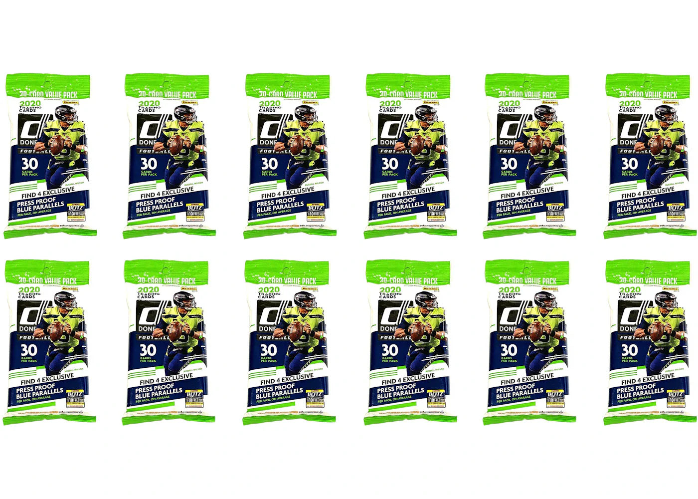 2020 Panini Donruss Football Fat Pack 12x Lot