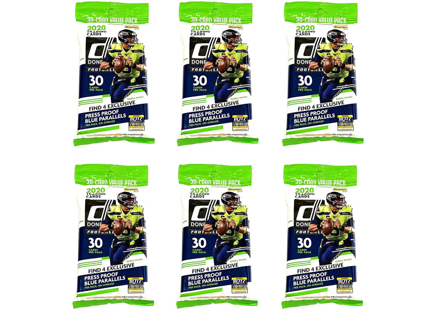2020 Panini Donruss Football Fat Pack 6x Lot