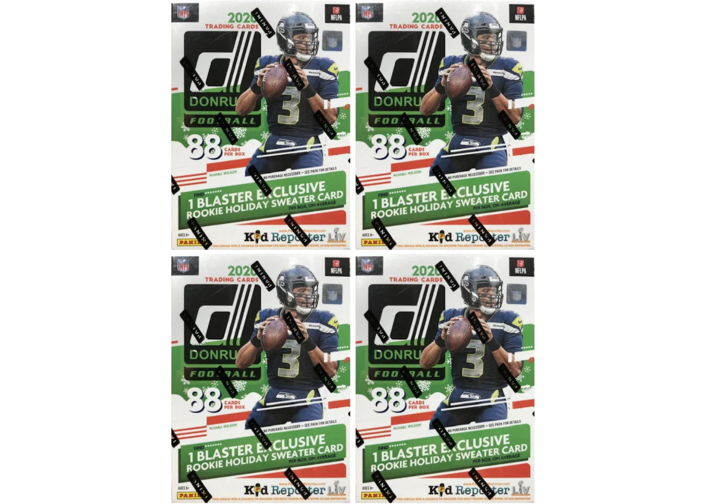 2020 Panini Donruss Football Holiday Blaster Box 4x Lot