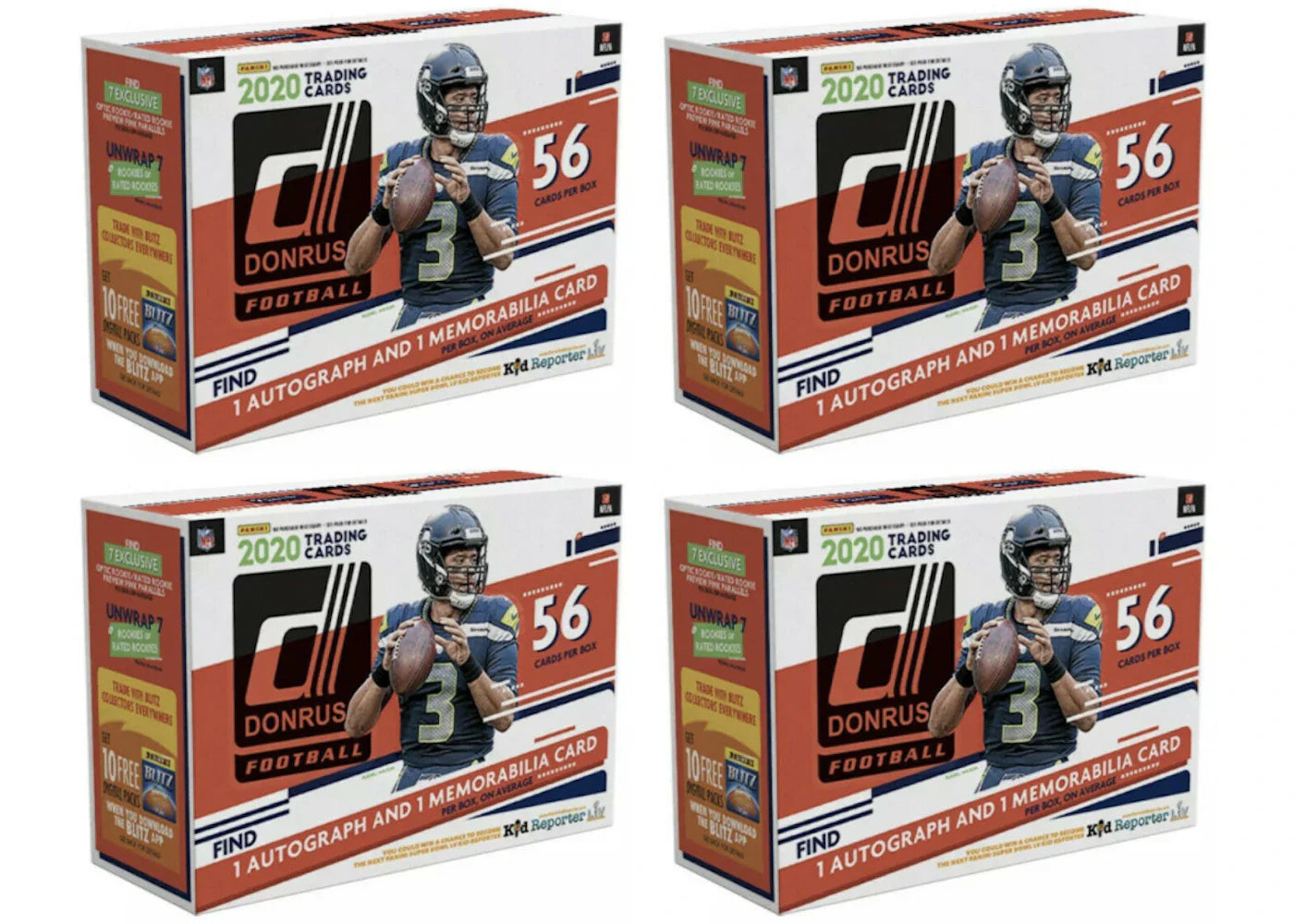 2020 Panini Donruss Football Mega Box 4x Lot