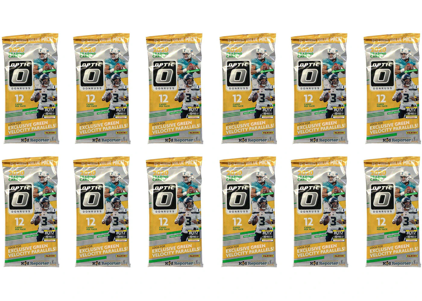 2020 Panini Donruss Optic Football Cello Pack 12x Lot