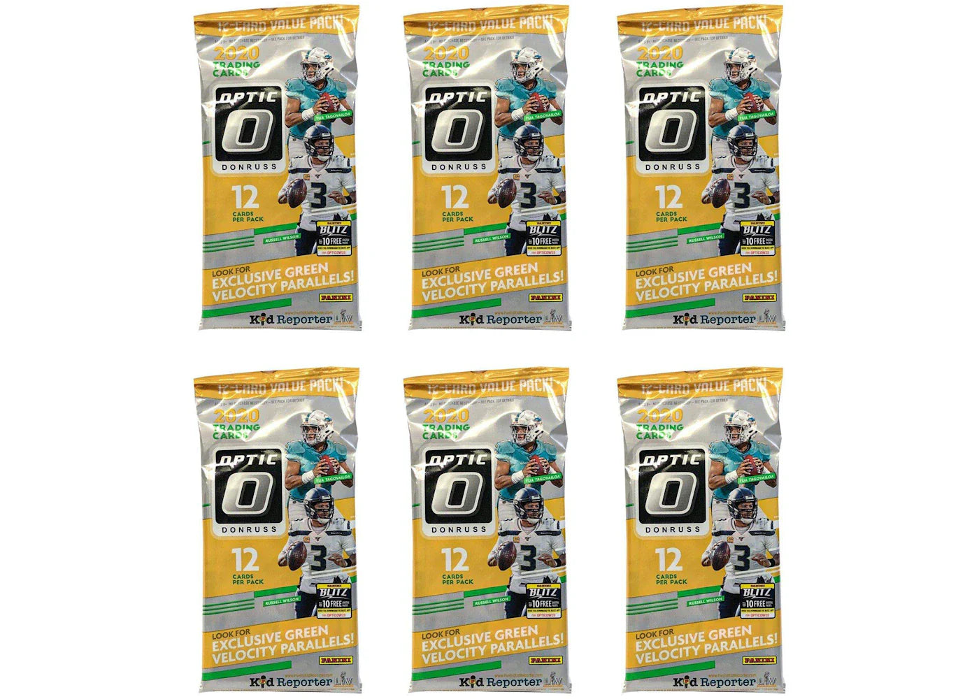 2020 Panini Donruss Optic Football Cello Pack 6x Lot