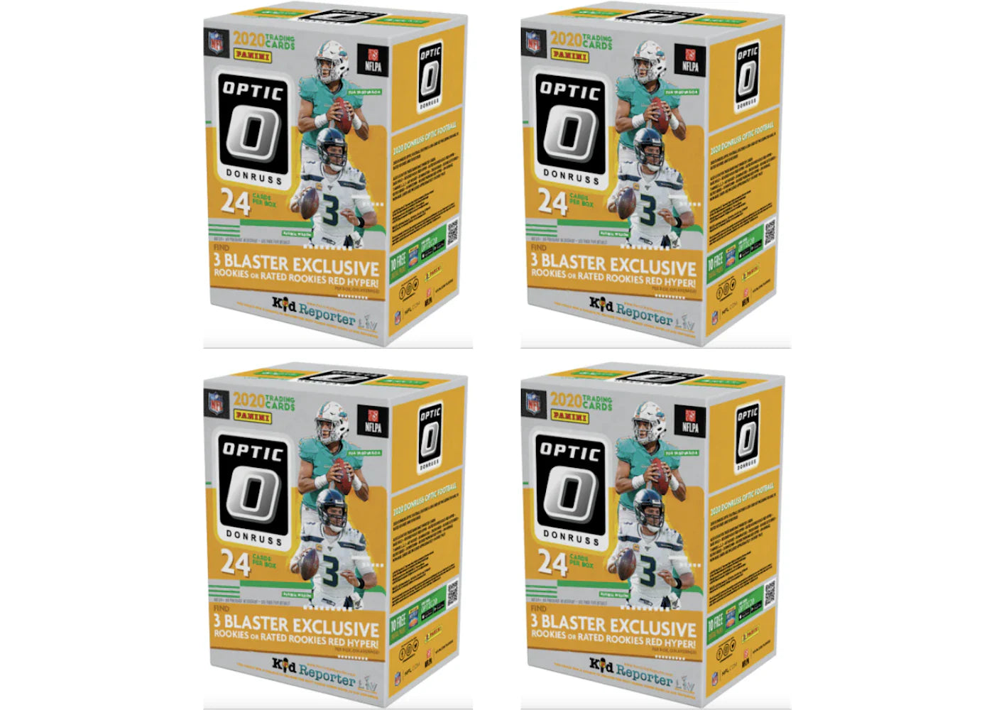 2020 Panini Donruss Optic Football Fanatics Blaster (Red Hyper) 4x Lot