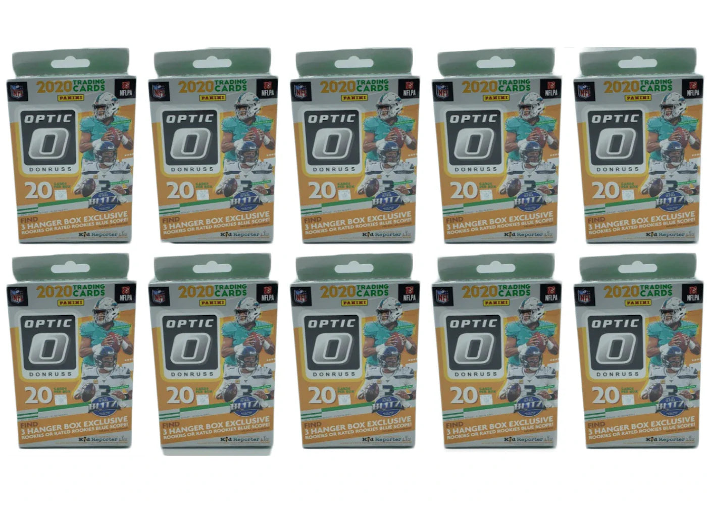 2020 Panini Donruss Optic Football Hanger Box (Blue Scope Parallels) 10x Lot