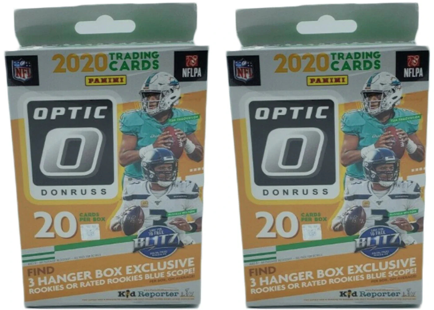 2020 Panini Donruss Optic Football Hanger Box (Blue Scope Parallels) 2x Lot