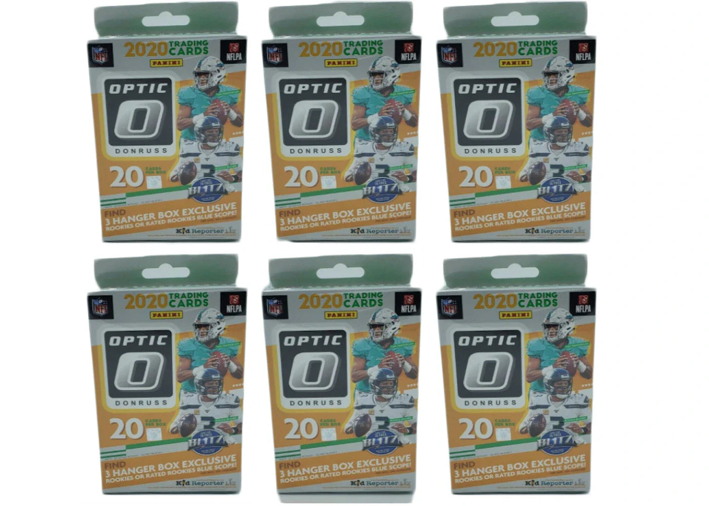 2020 Panini Donruss Optic Football Hanger Box (Blue Scope Parallels) 6x Lot