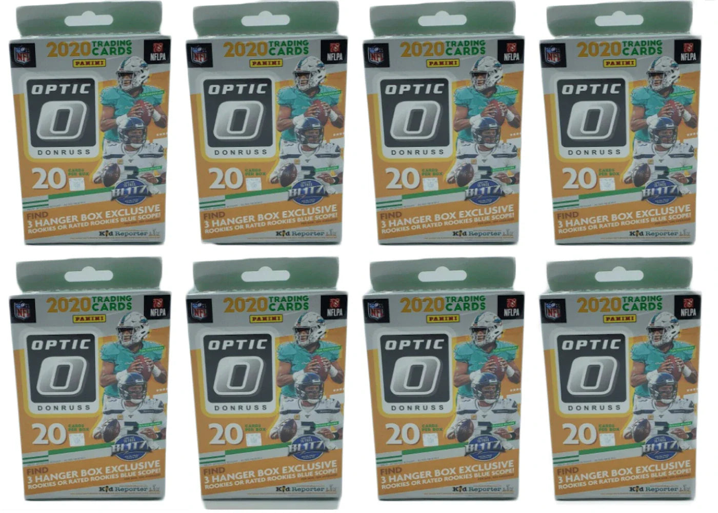 2020 Panini Donruss Optic Football Hanger Box (Blue Scope Parallels) 8x Lot