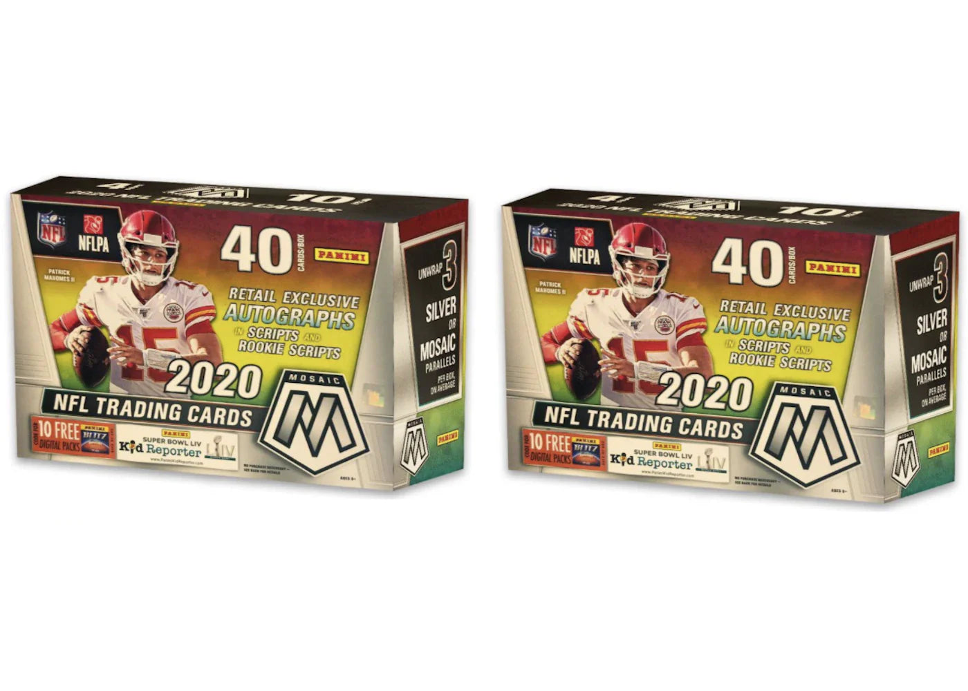 2020 Panini Mosaic Football 40 ct. Mega Box 2x Lot