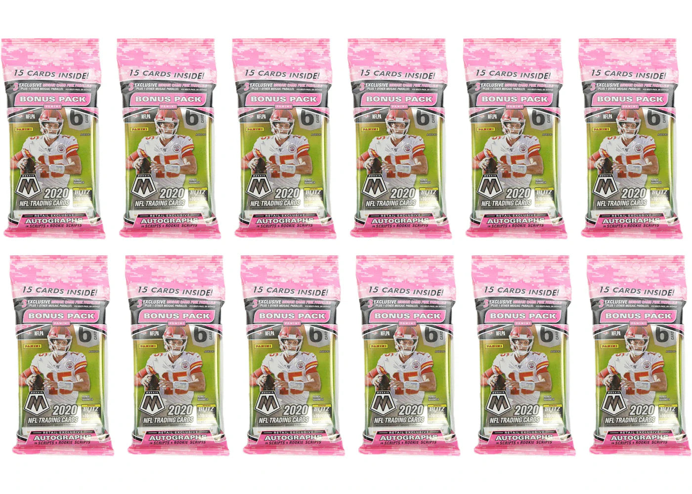 2020 Panini Mosaic Football Cello Pack 12x Lot