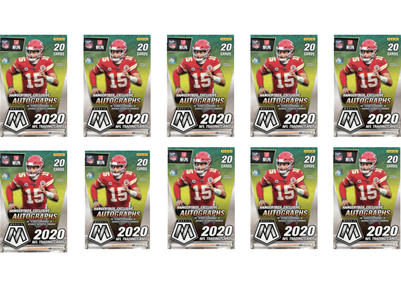 2020 Panini Mosaic Football Hanger Box Reactive Orange Parallels 10X Lot