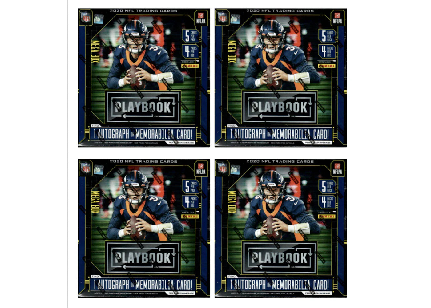 2020 Panini Playbook Football Mega Box Orange Parallels 4x Lot