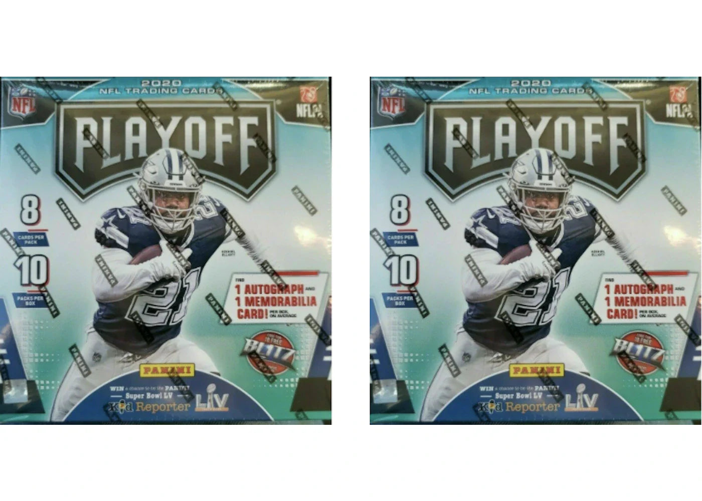 2020 Panini Playoff Football Mega Box 2x Lot 80 ct.