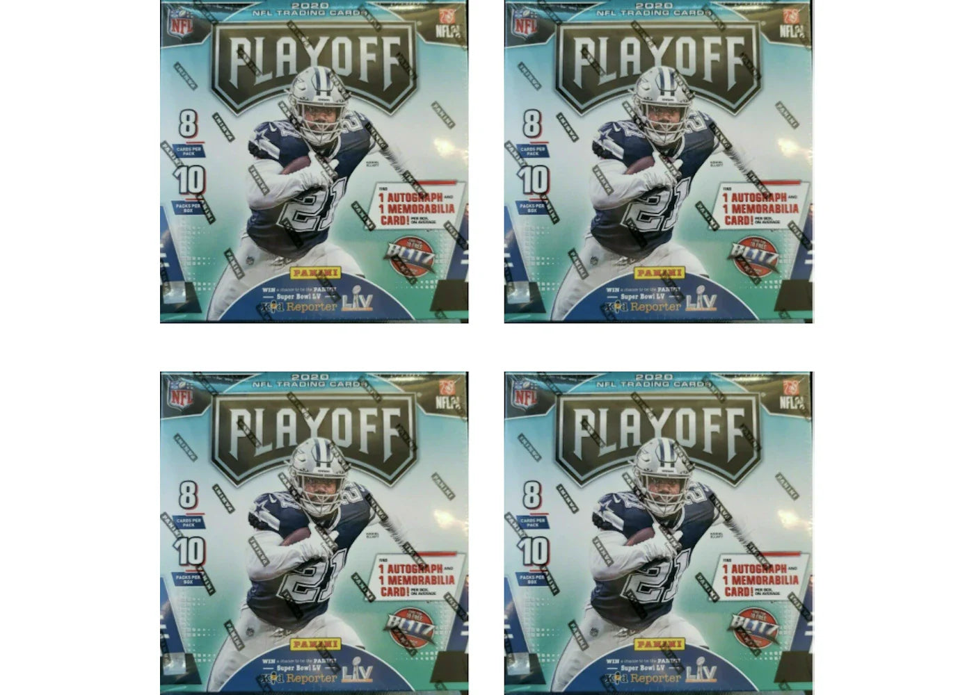 2020 Panini Playoff Football Mega Box 4x Lot 80 ct.