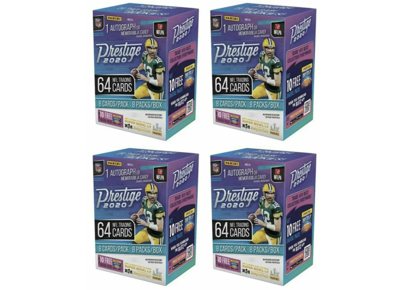 2020 Panini Prestige Football 64 Ct. Blaster Box 4x Lot