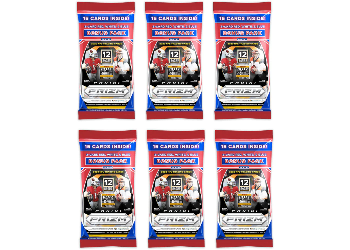 2020 Panini Prizm Football Cello Pack 6x Lot