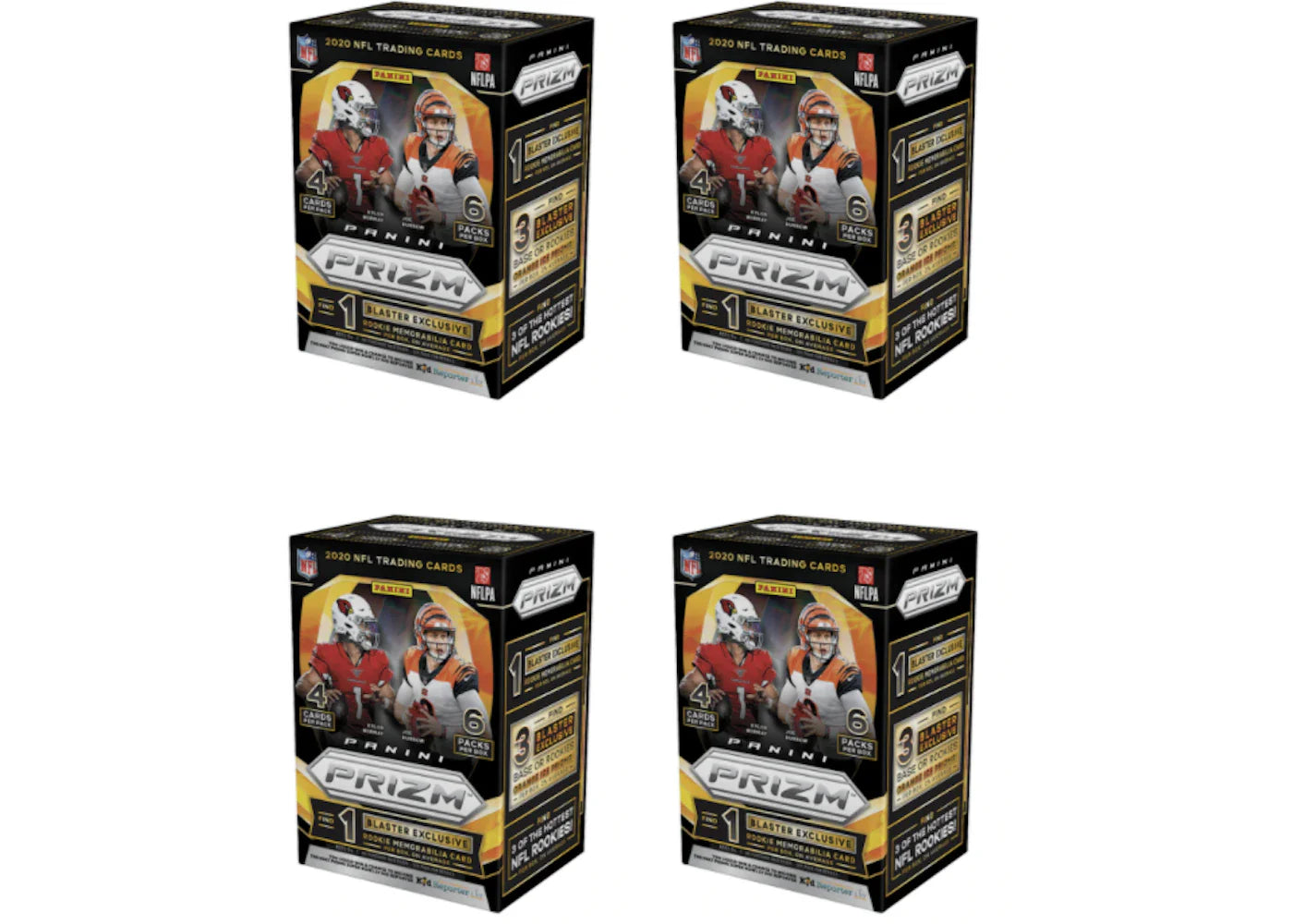 2020 Panini Prizm Football Fanatics Blaster Box Orange Ice 4x Lot