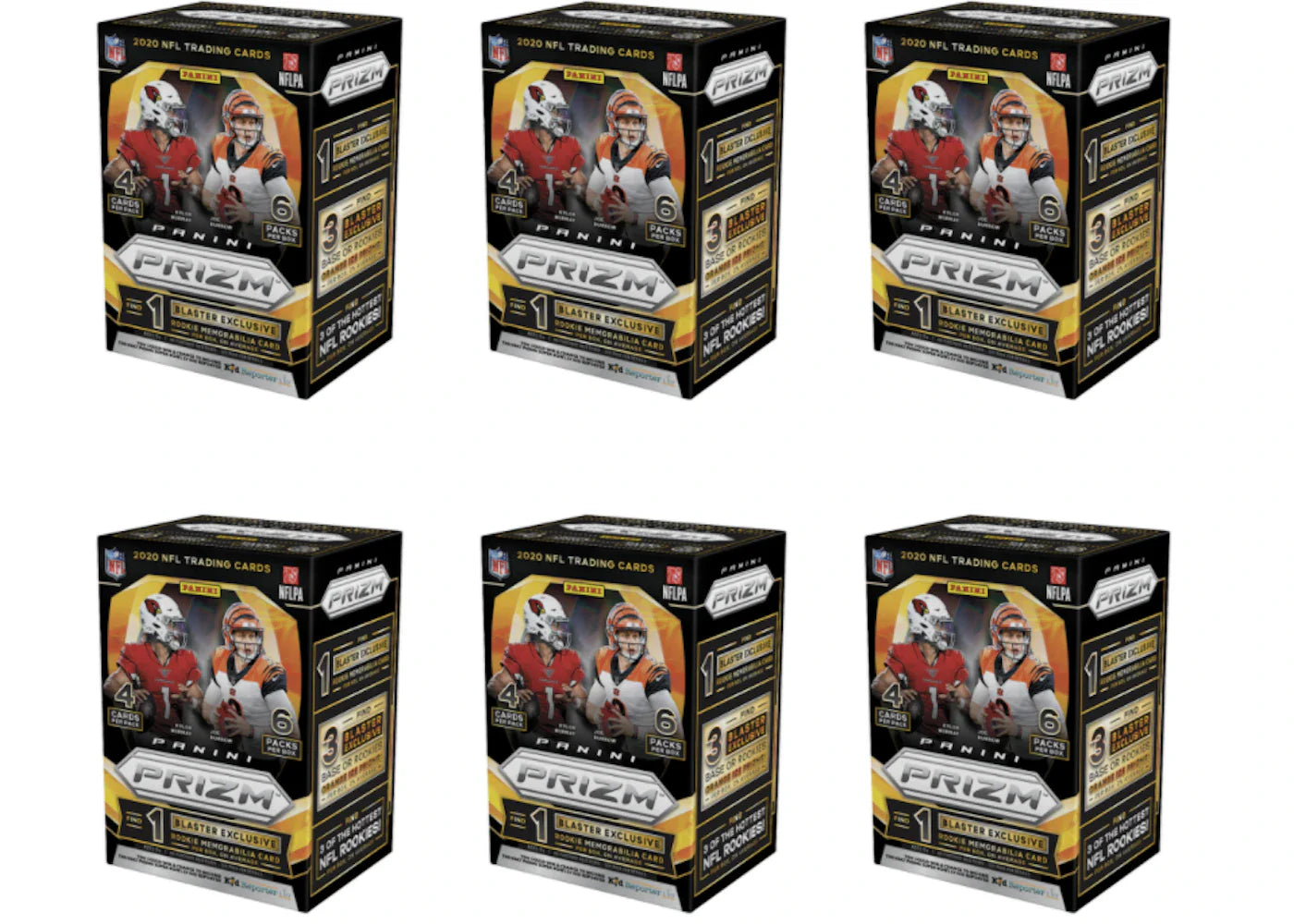 2020 Panini Prizm Football Fanatics Blaster Box Orange Ice 6x Lot